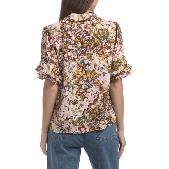 ALEX + LILI multi Short Sleeve Blouse - Picture 2 of 2